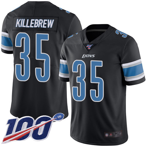 Detroit Lions Limited Black Men Miles Killebrew Jersey NFL Football 35 100th Season Rush Vapor Untouchable